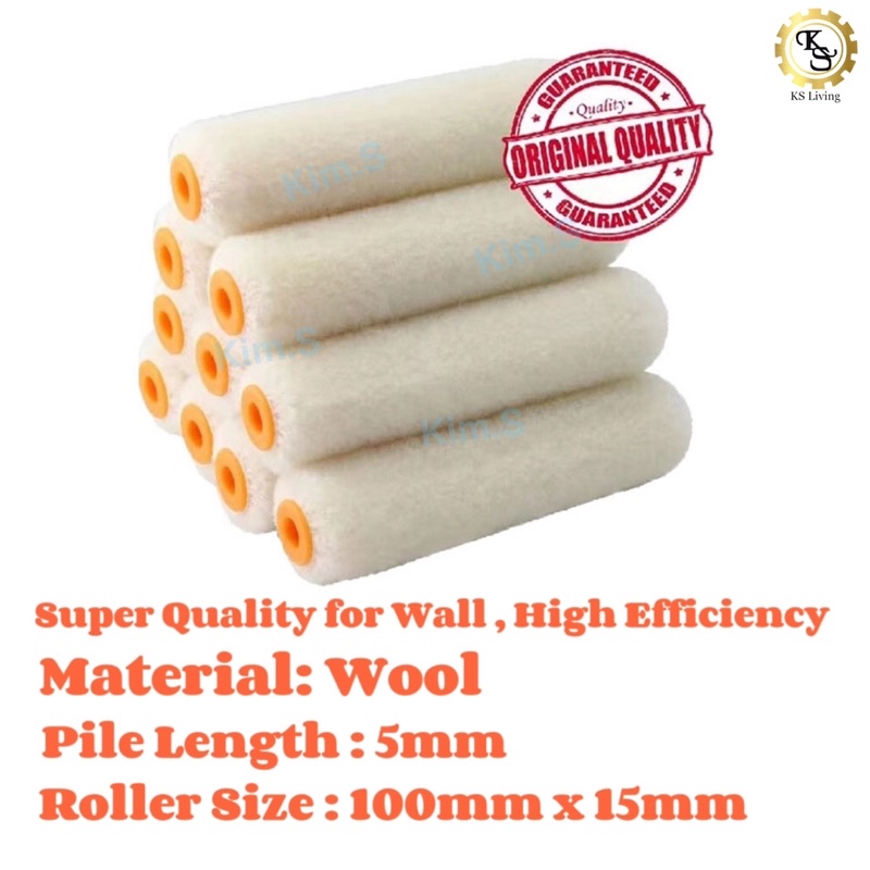 Kim.S 4”(100mm) Paint Roller Refill Wall Paint Roller Refill Cat Minyak