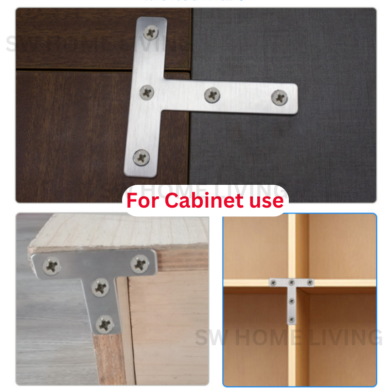 SW Stainless Steel Bracket T Shape Bracket Sesiku Rak Rack Angle Shape ...
