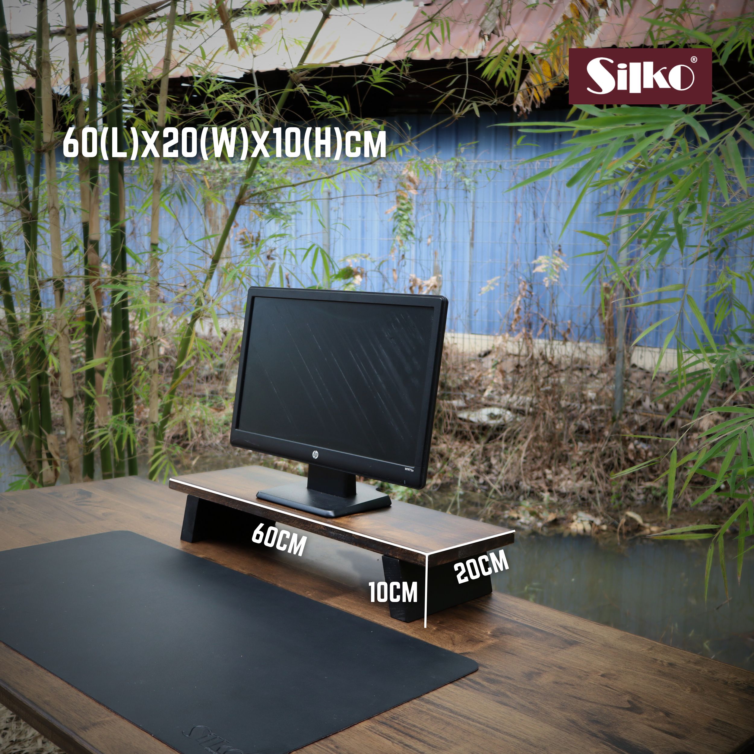Rubberwood Monitor Stand made of 100% solid wood for working desk desk ...