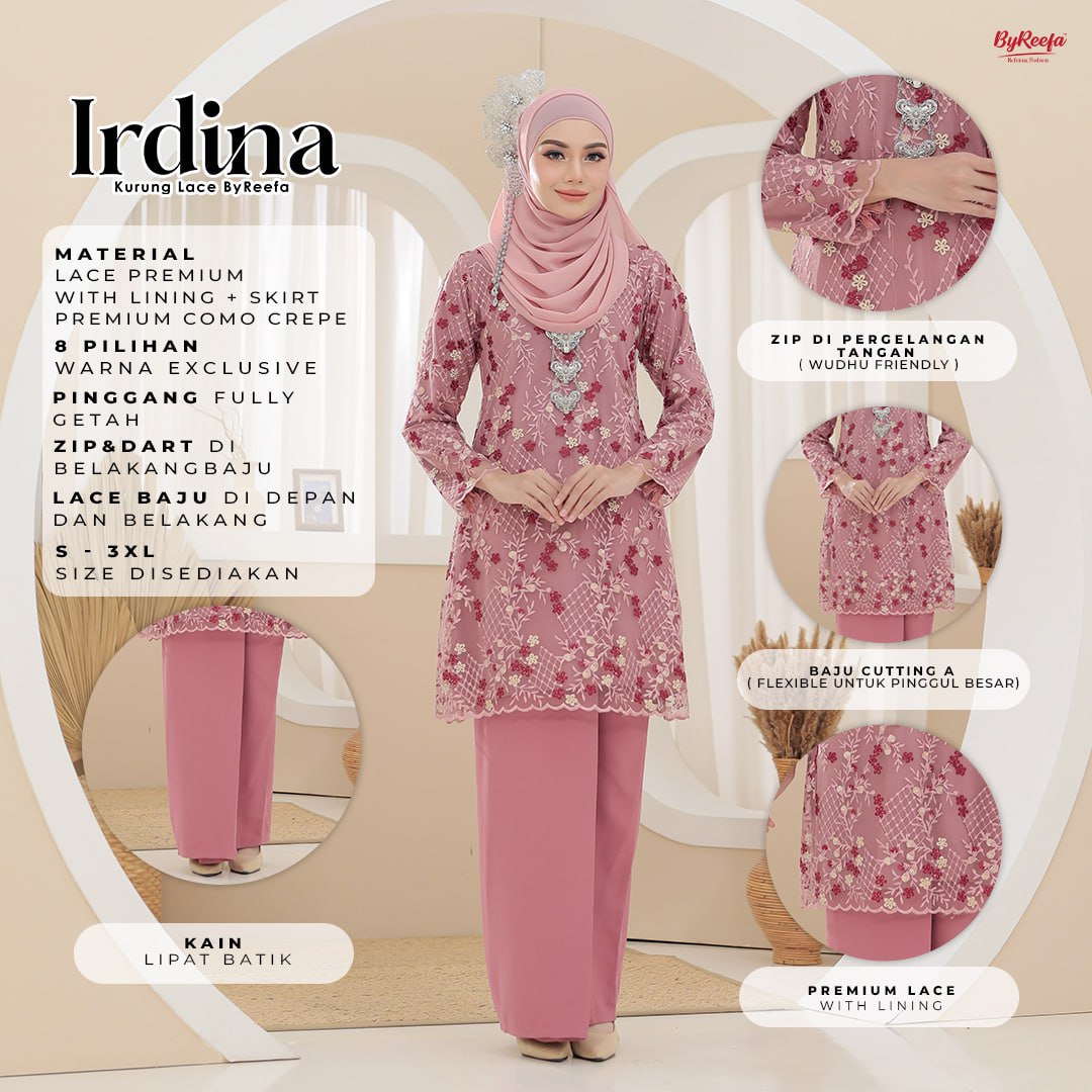 ByReefa Kurung Lace IRDINA Premium Lace with Lining Kain