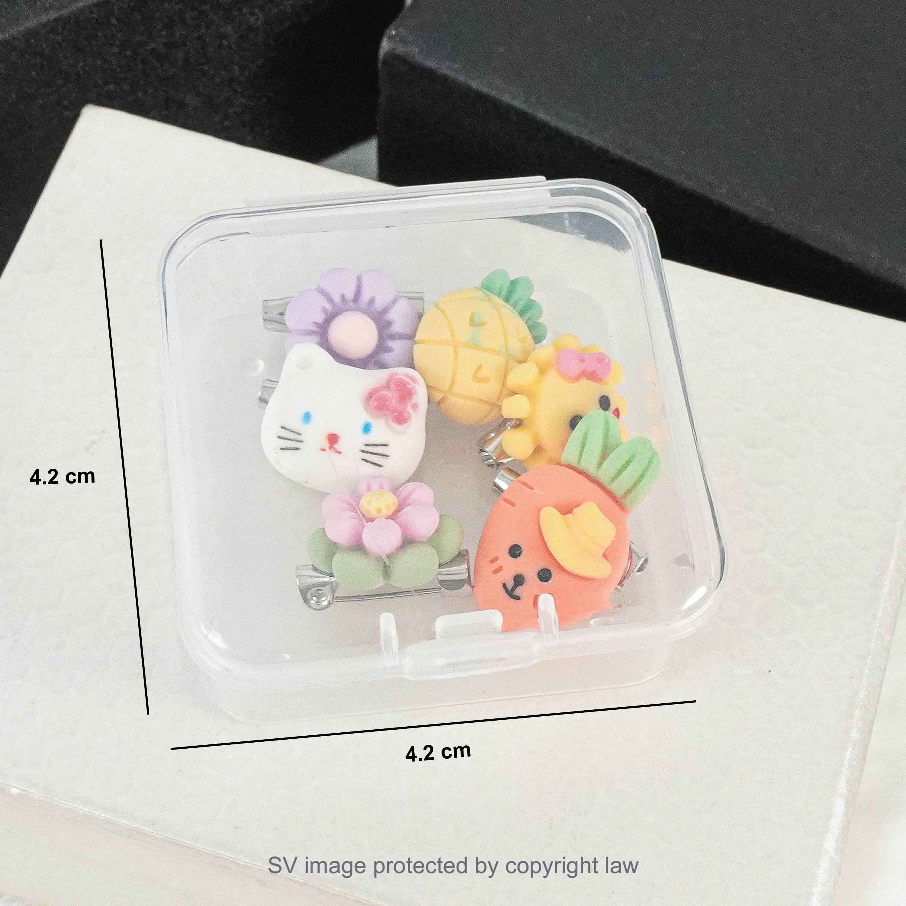 SV Mini Plastic Box Transparent Container Earbud Brooch Storage Pills ...