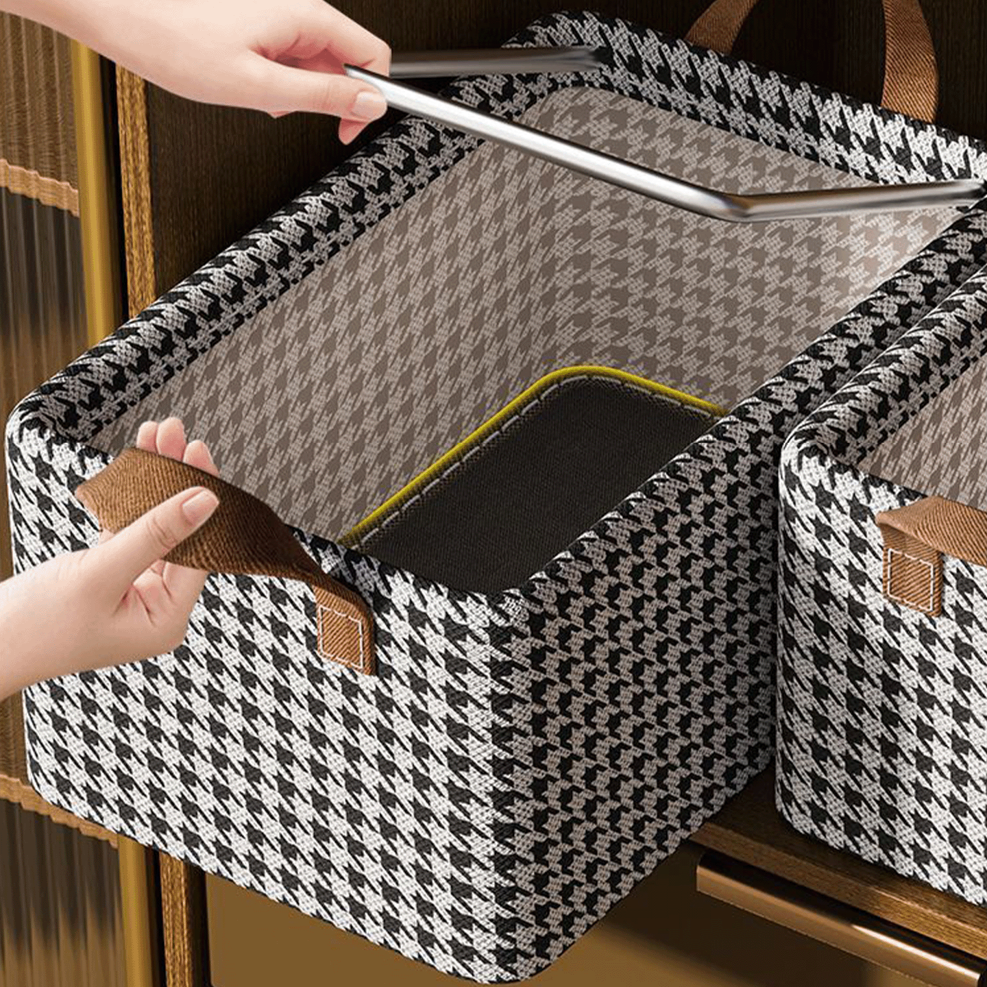HOMATRIX Foldable Storage Box Steel Frame Fabric Wardrobe Organizer ...