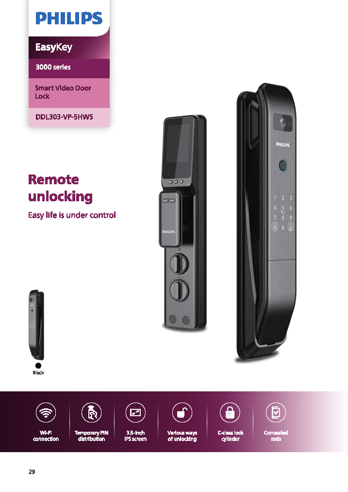 Philips Digital Lock Easy Key 303 VP | FREE INSTALLATION | Shopee Malaysia