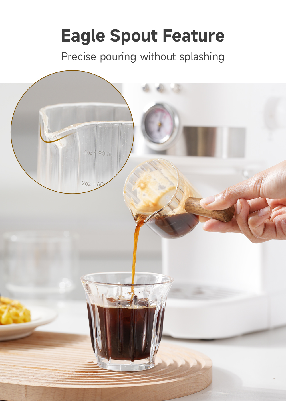 Simplus Espresso Shot Glass丨90mL丨Measuring Cup丨Coffee Cup丨High ...