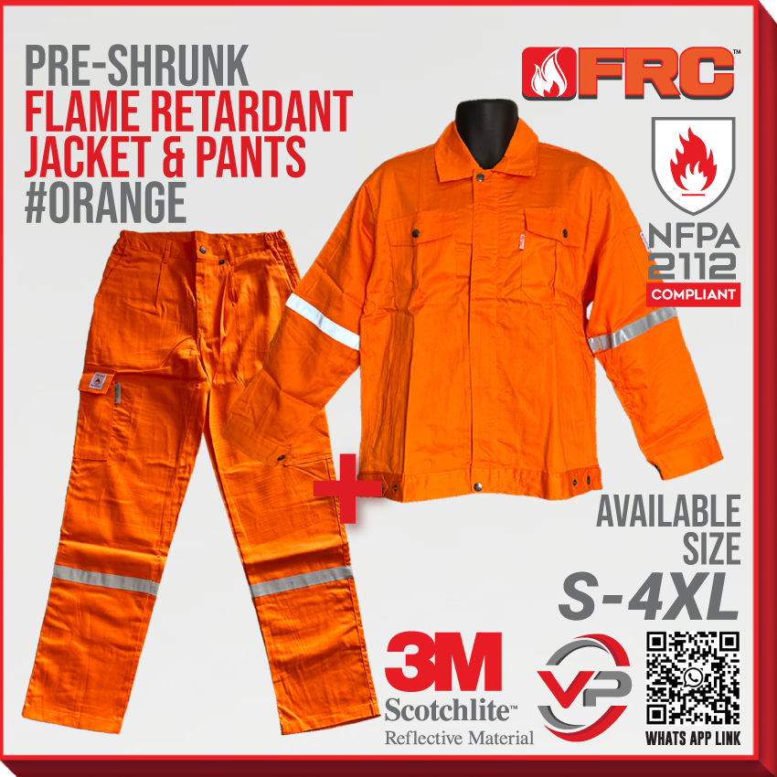 FRC™ JACKET+PANTS (2 PIECE) FLAME RETARDANT COVERALL SUIT PRE-SHRUNK ...
