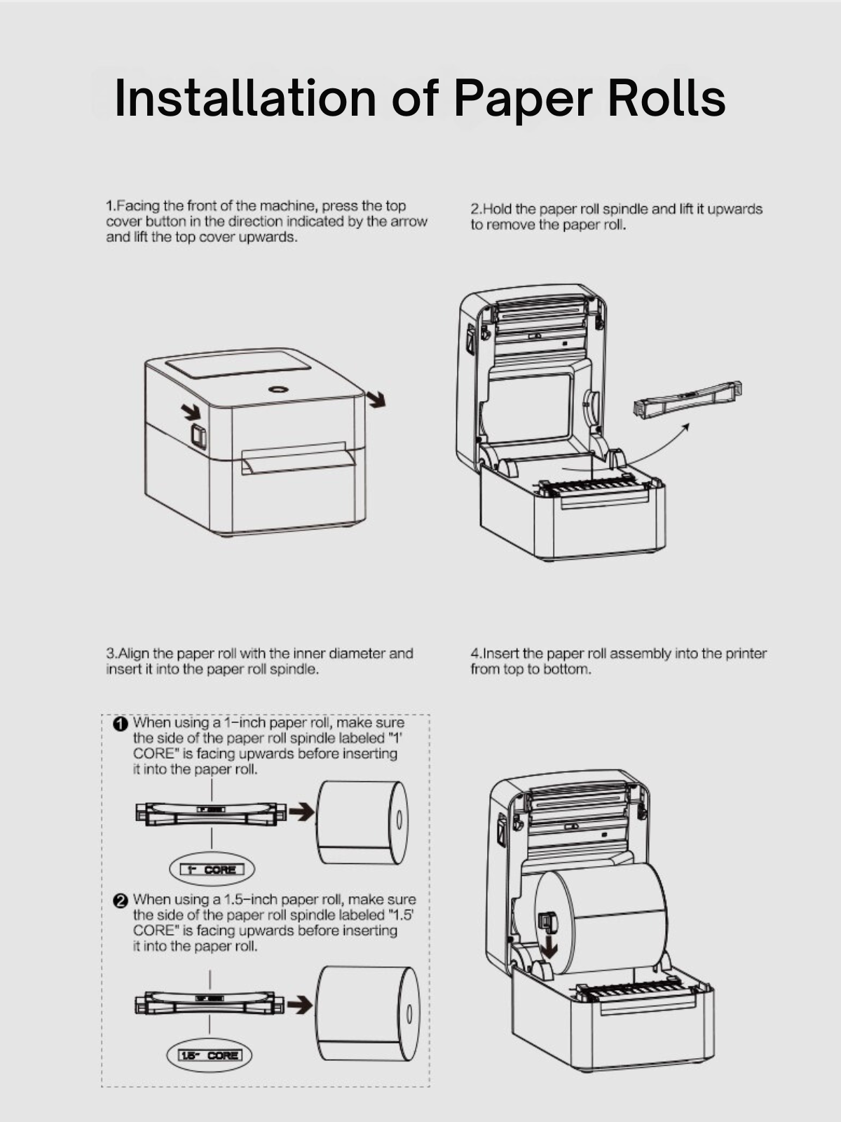 Deli Label Printer Thermal Printer Receipt Printer 203dpi Resolution ...