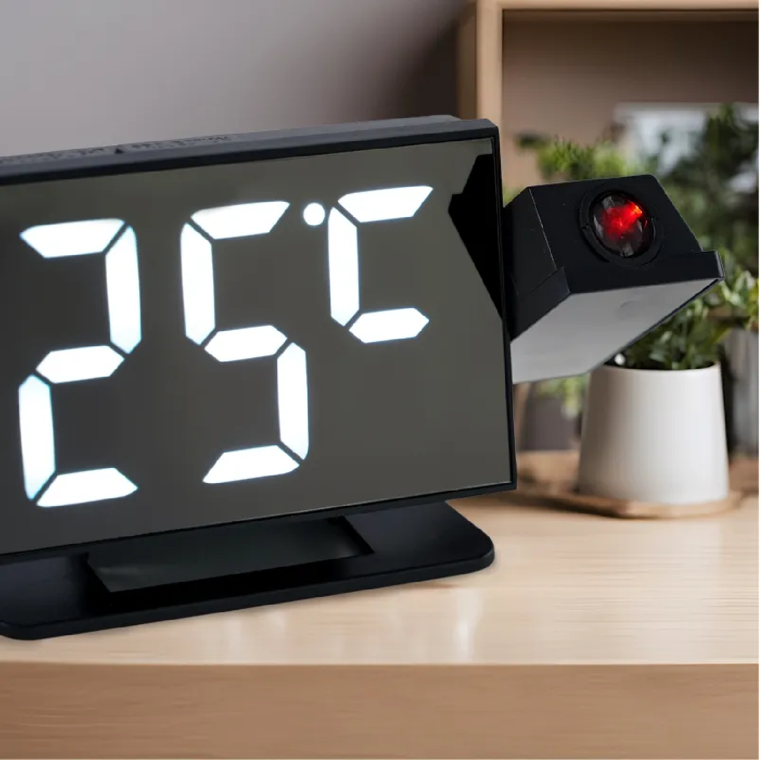 LED Digital Alarm Clock Projection Clock Ceiling with Time Temperature ...