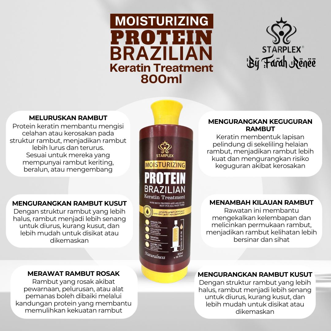 Starplex Shampoo Brazilian Keratin Hair Protein Treatment Rambut Lurus ...