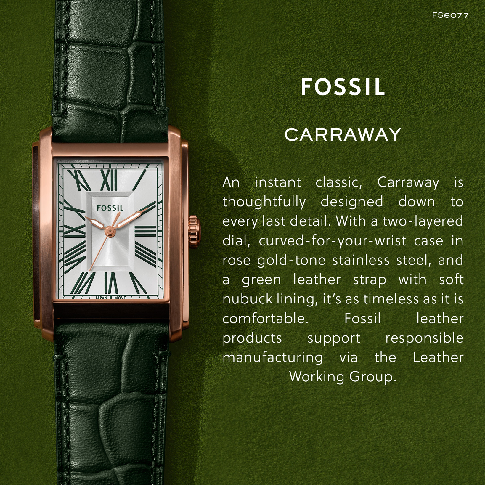 Fossil Men's Carraway Analog Watch (FS6077) - Quartz, Rose Gold Case ...
