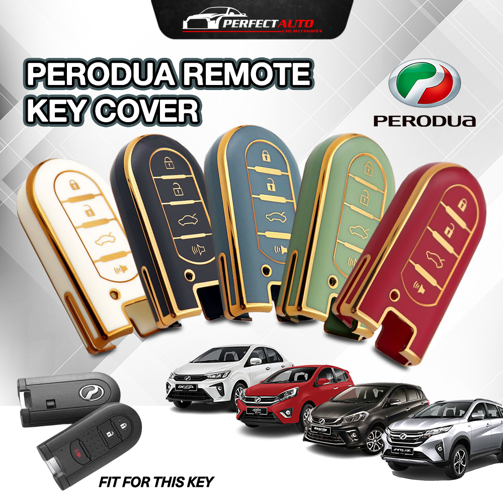 PERODUA Key Cover Chrome Reflection TPU Car Key Cover MYVI BEZZA AXIA ...