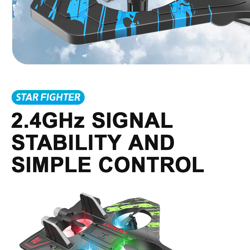 479-1RC Fighter jet Foam Kids Plane LED Light 2.4GHz Fighter Model Toy ...
