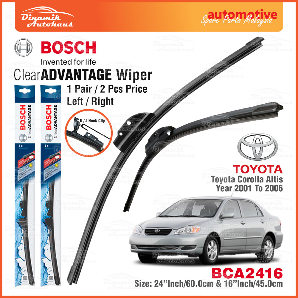 Toyota Corolla Altis Year 2001 To 2006 Car Windshield Wiper 24 16 Bosch Clear Advantage BCA2416 Shopee Malaysia