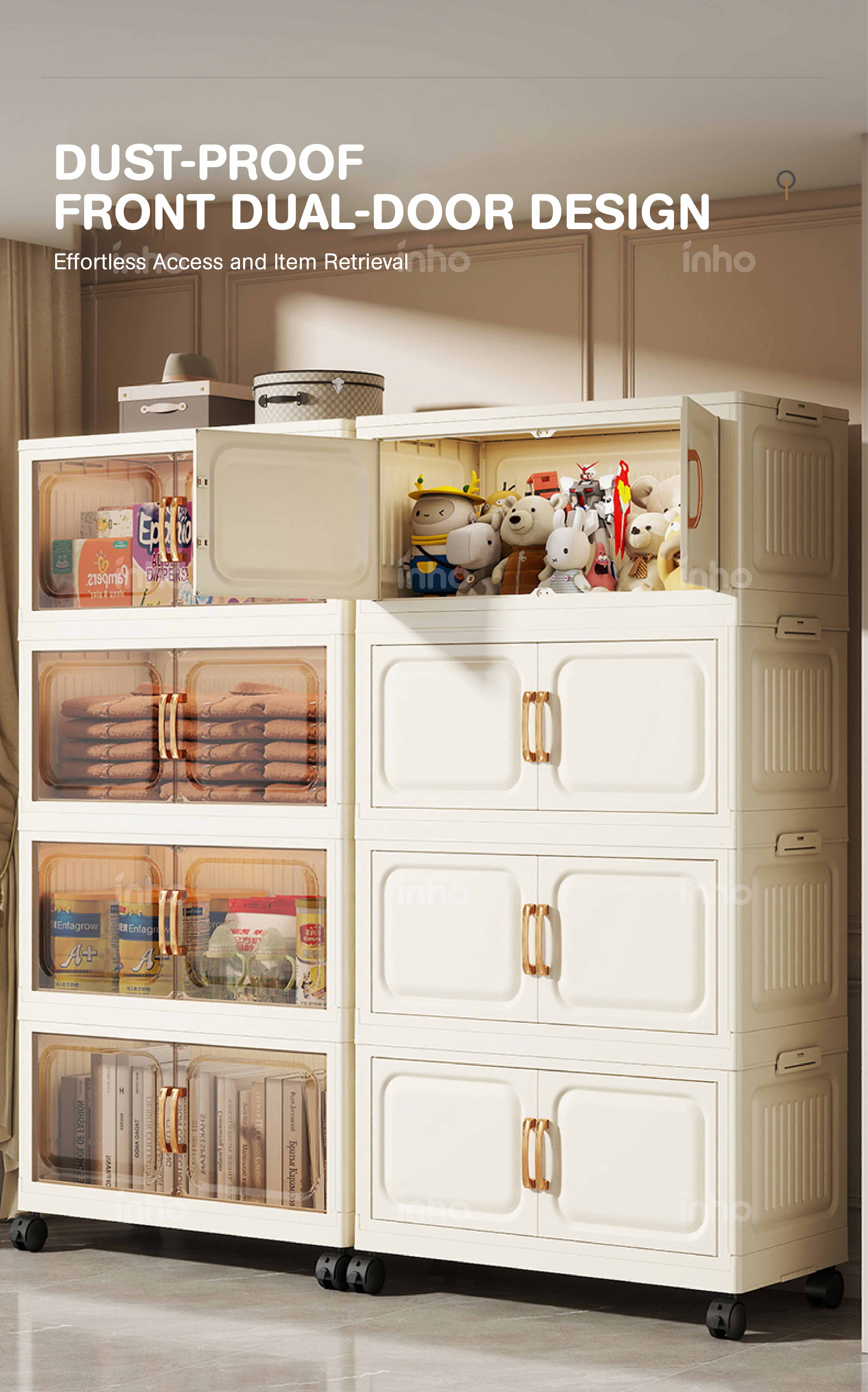 【𝗦𝗵𝗶𝗽𝗽𝗶𝗻𝗴 𝗣𝗿𝗼𝗺𝗼】INHO L50-70cm (1-6 Layers) 2 Doors Multipurpose ...