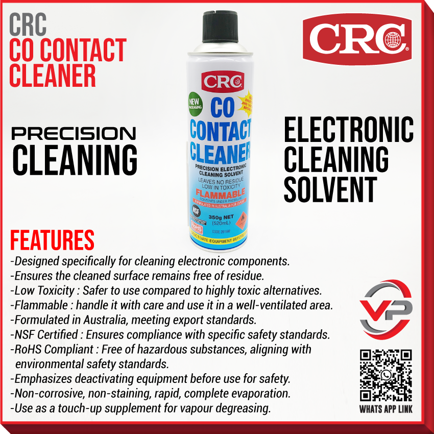 CRC CO Contact Cleaner 520ml 350g Precision Electronic Cleaning Solvent ...