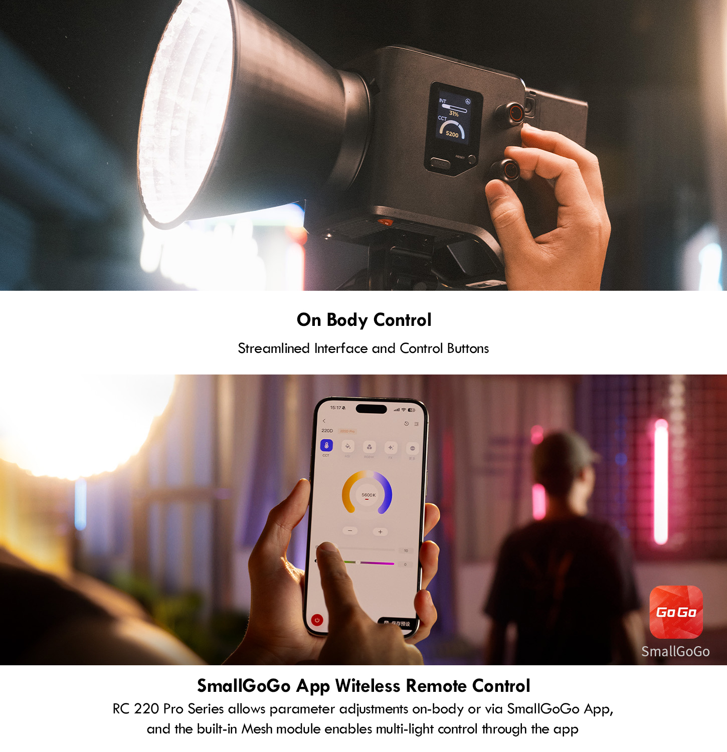 SMALLRIG RC220B PRO / RC220D PRO COB LED VIDEO LIGHT (UK) (4622 ...