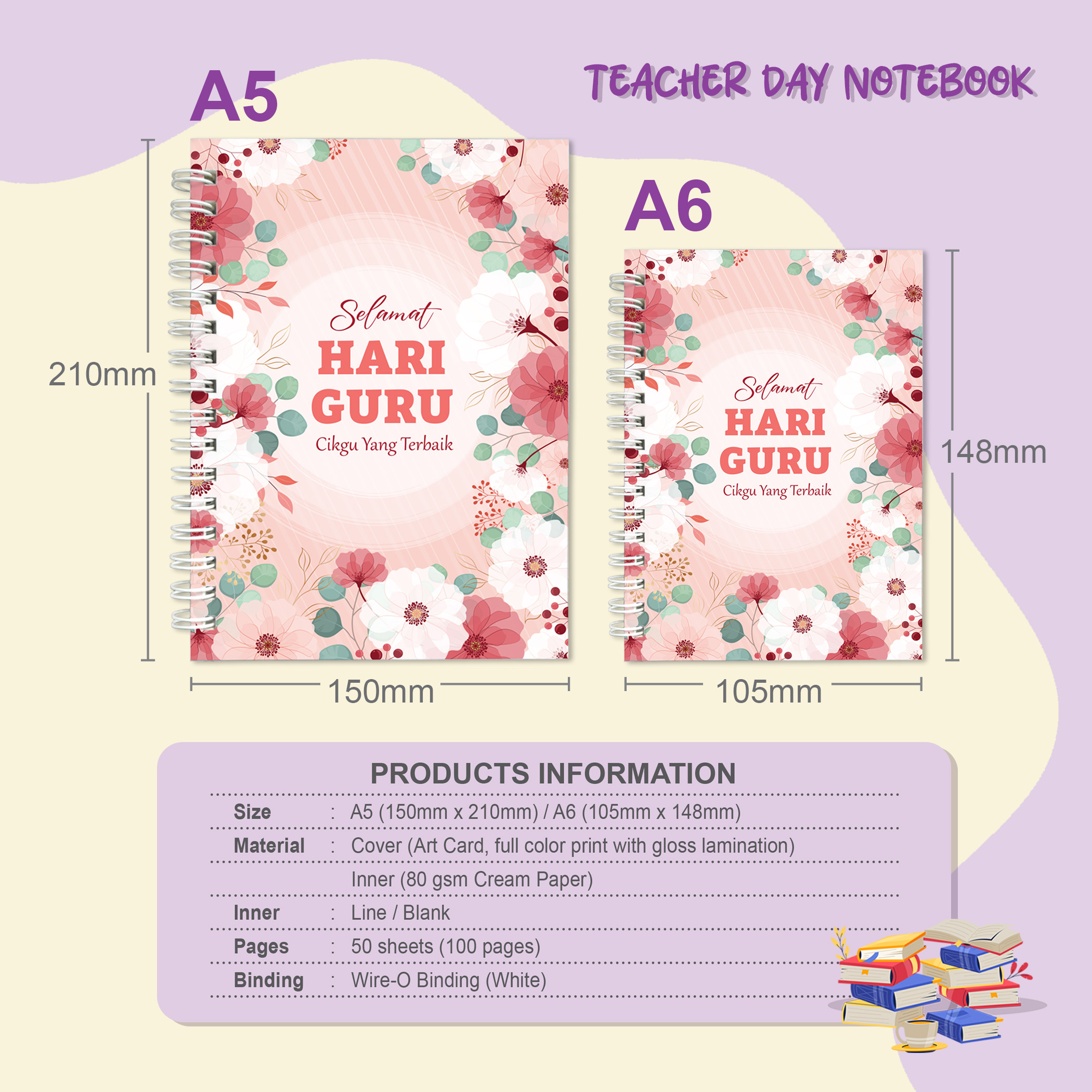 [Ready]A5A6 Teacher's Day 100pages Notebook Buku Nota Terima Kasih ...