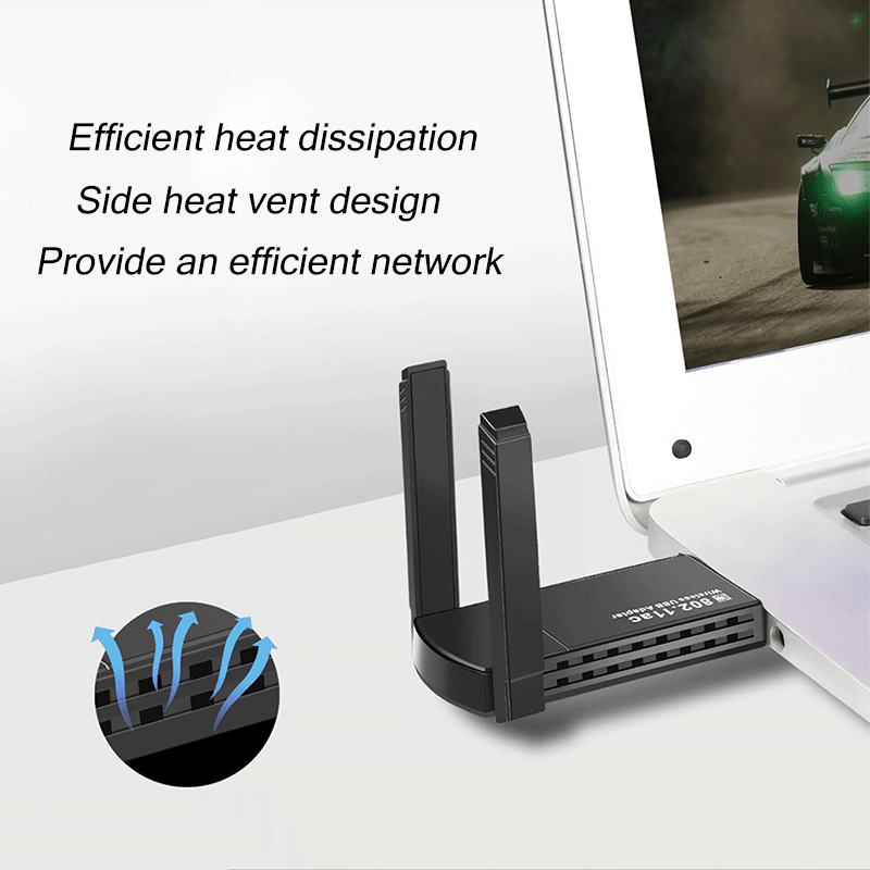 1300Mbps 5G Dual Band USB 3.0 WiFi Adapter - External Antenna for ...