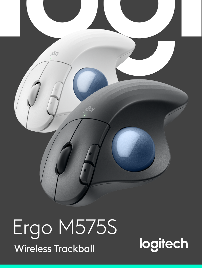 Logitech ERGO M575S Wireless Trackball Mouse, Wireless Ergonomic Mouse ...