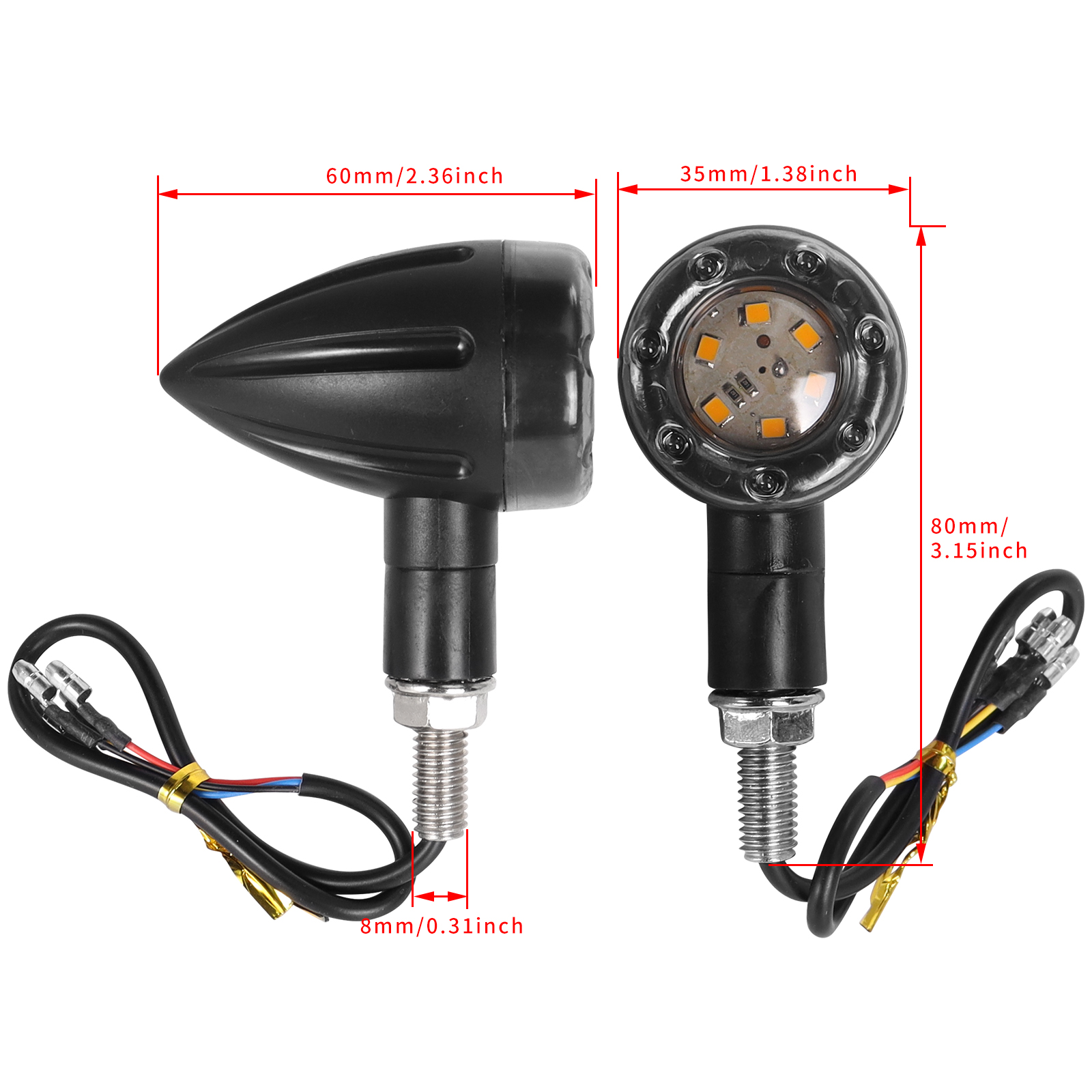 12V Motorcycle 12 LEDs Tail Light Bike Mini Rear Running Brake Bright L