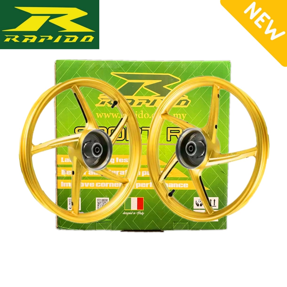 SPORT RIM RAPIDO GOLD HONDA WAVE 100 / EX5 KAMBING RAPIDO RIM 501 5 ...