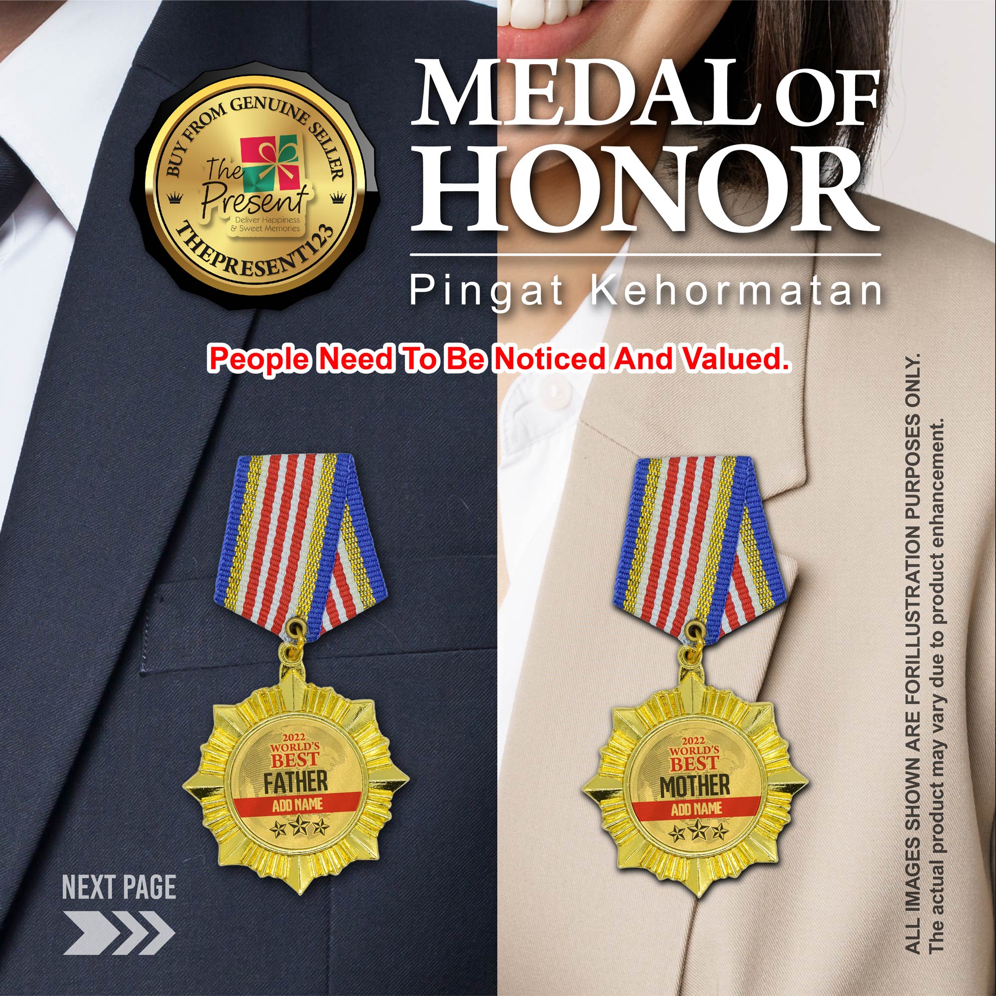Supreme Star Medal🎖️of Honor – Custom Name Pingat Kehormatan Keepsake ...