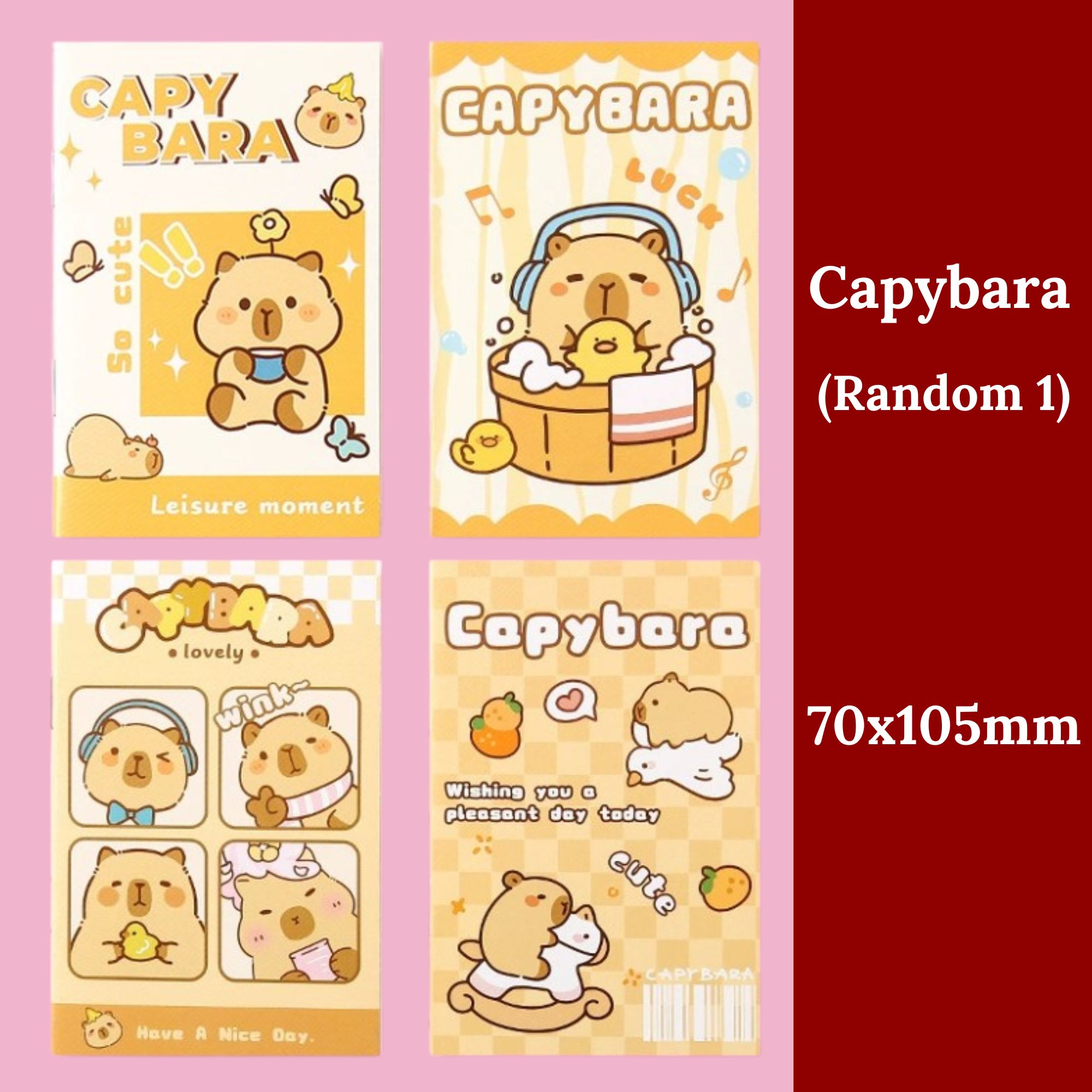 Capybara Cute Mini Notebook for Kids | Kawaii Pocket Notepad | School ...