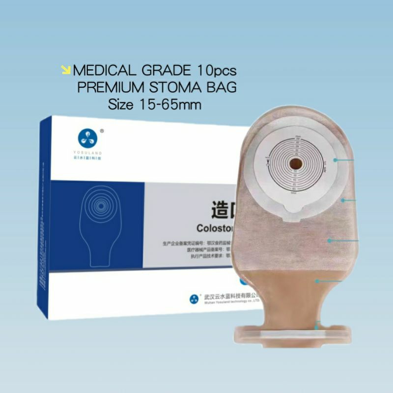 10pcs(Box) Drainable Stoma Ostomy Bag 15-65mm Medical Drainable Pouch ...