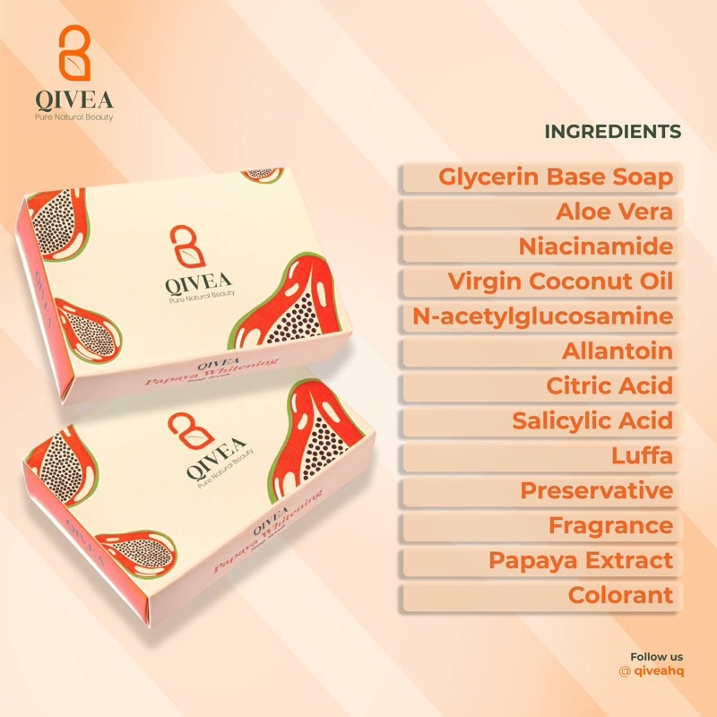 Qivea Official | 100% Original | 4pcs Papaya Whitening Soap Scrub ...