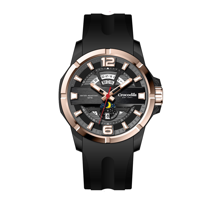 Crocodile Japan Quartz All Stainless Steel Date Window Smart