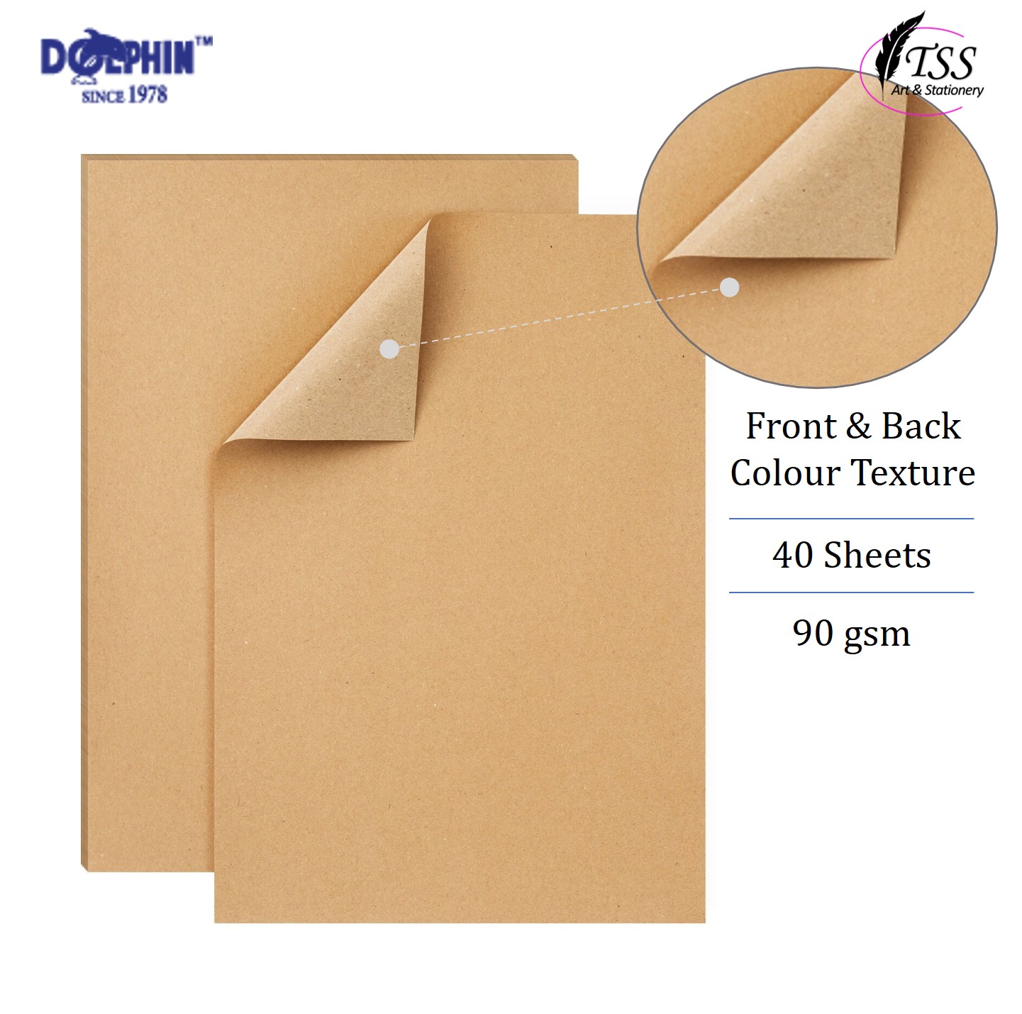 DOLPHIN Recycle Kraft Paper A4 | 90gsm | 40 Sheets | DIY Art Craft ...