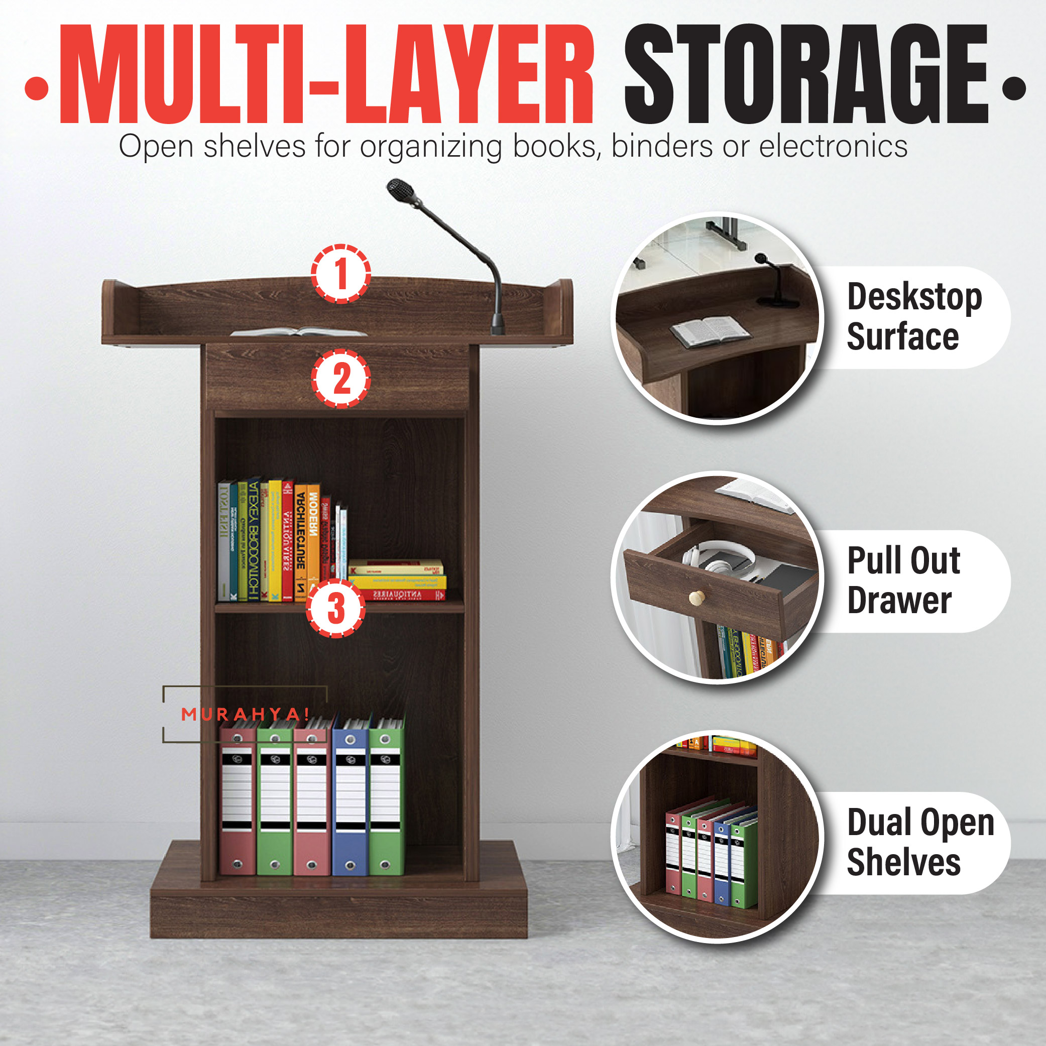 Podium Pentas Rostrum Speaker Stage Reception Lecture Hall Table Host ...