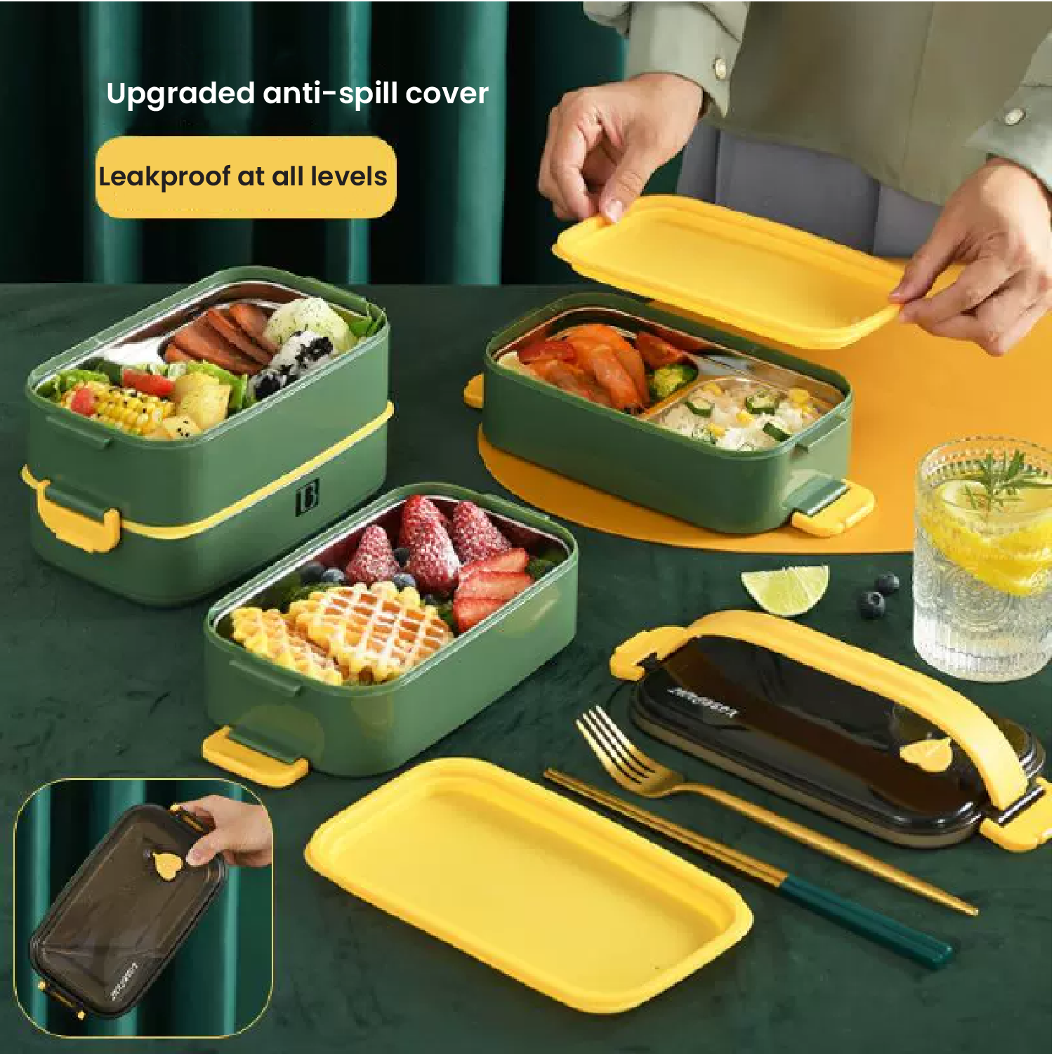 Stainless Steel Lunch Box Bento Food Container Food Carrier Thermal ...