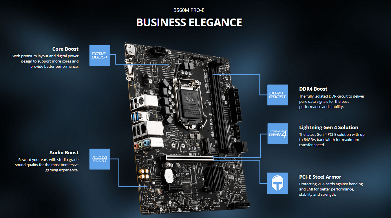 MSI B560M PRO-E Motherboard LGA 1200 SOCKET | Shopee Malaysia