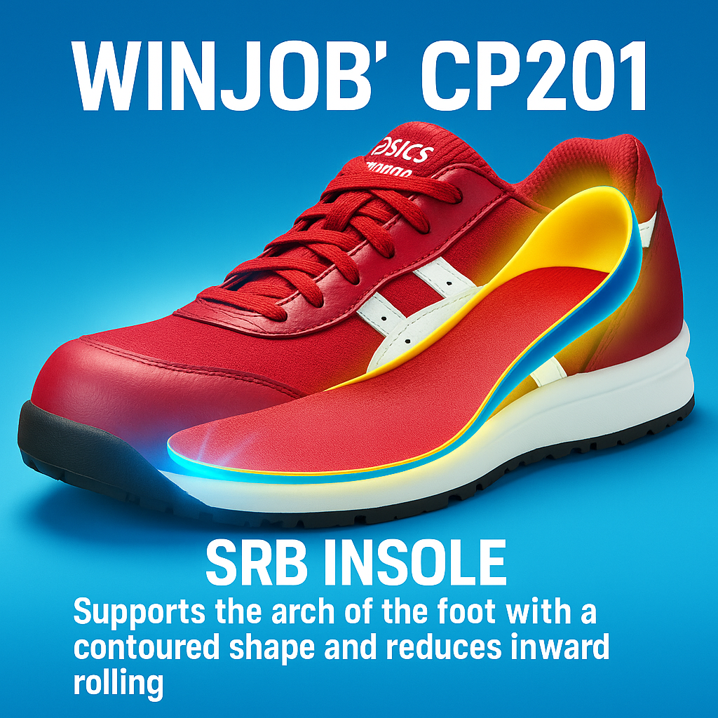 ASICS Working Men's Safety Shoes Winjob CP201 with Slip-Resistant Sole ...