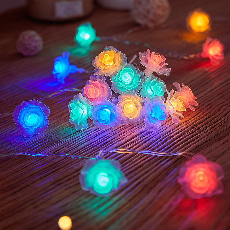 Solar LED Rose Light Fairy String Lights Solar Outdoor Garden Lighting ...