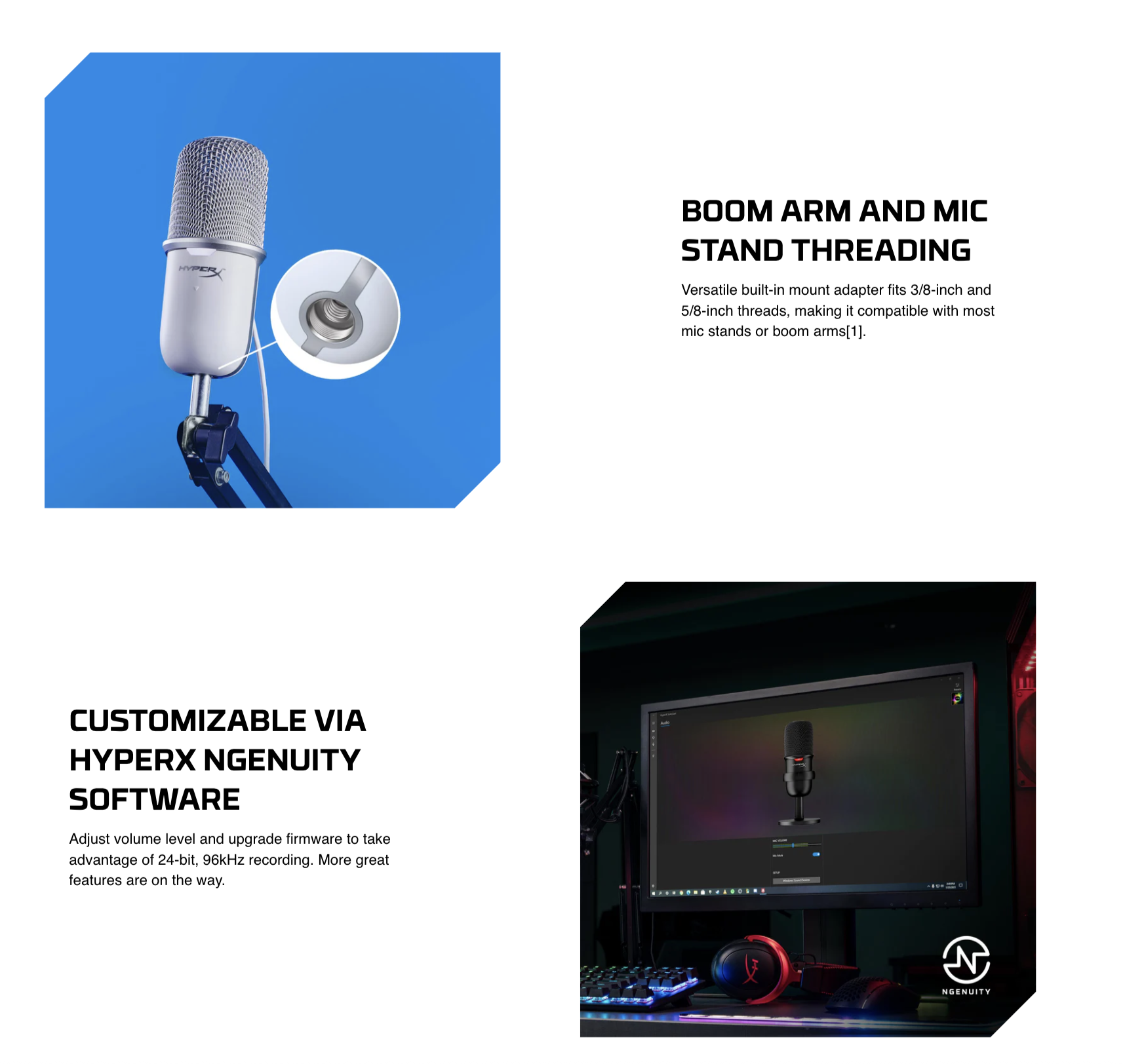 HyperX SoloCast USB Wired Microphone Black / White (4P5P8AA 519T2AA ...