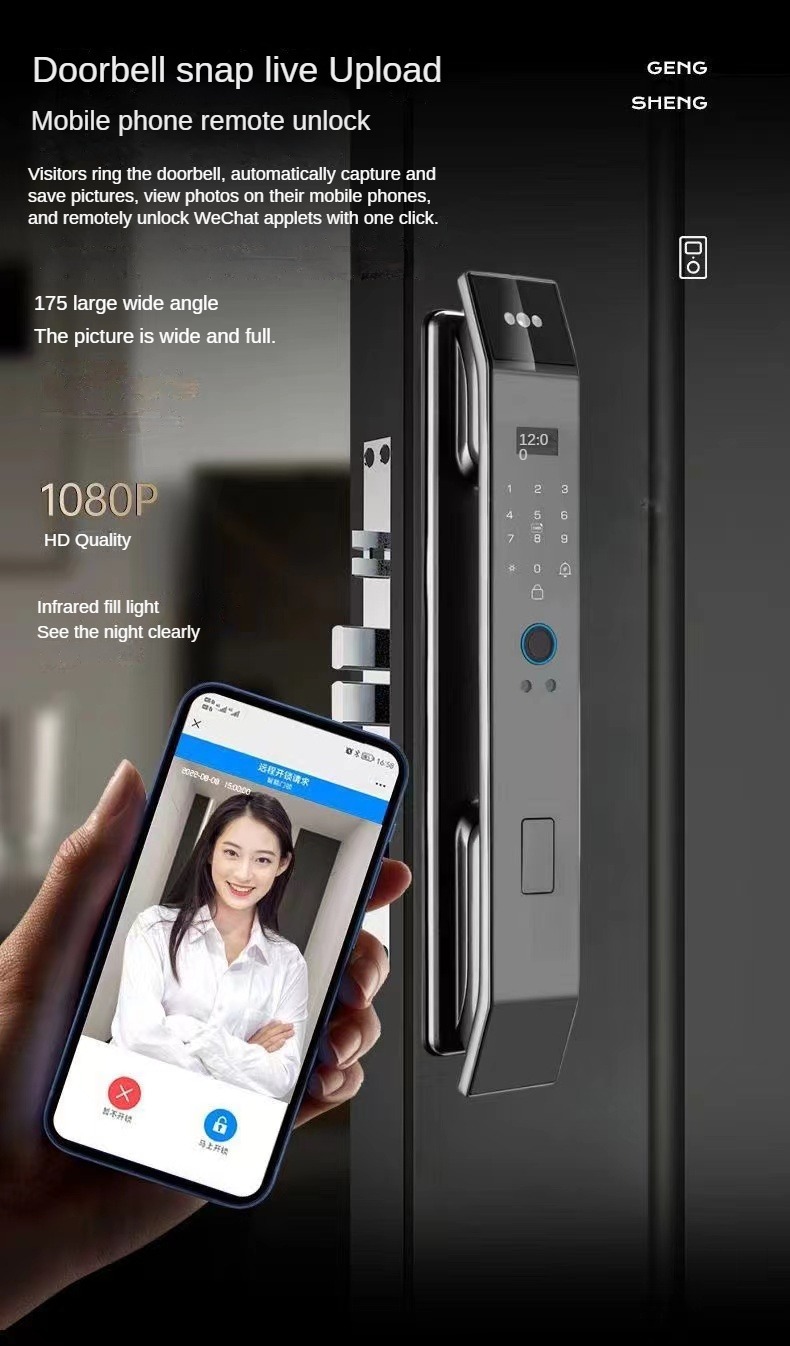 3D Face Recognition 8 in 1 Auto Password Smart Door Lock Fully ...