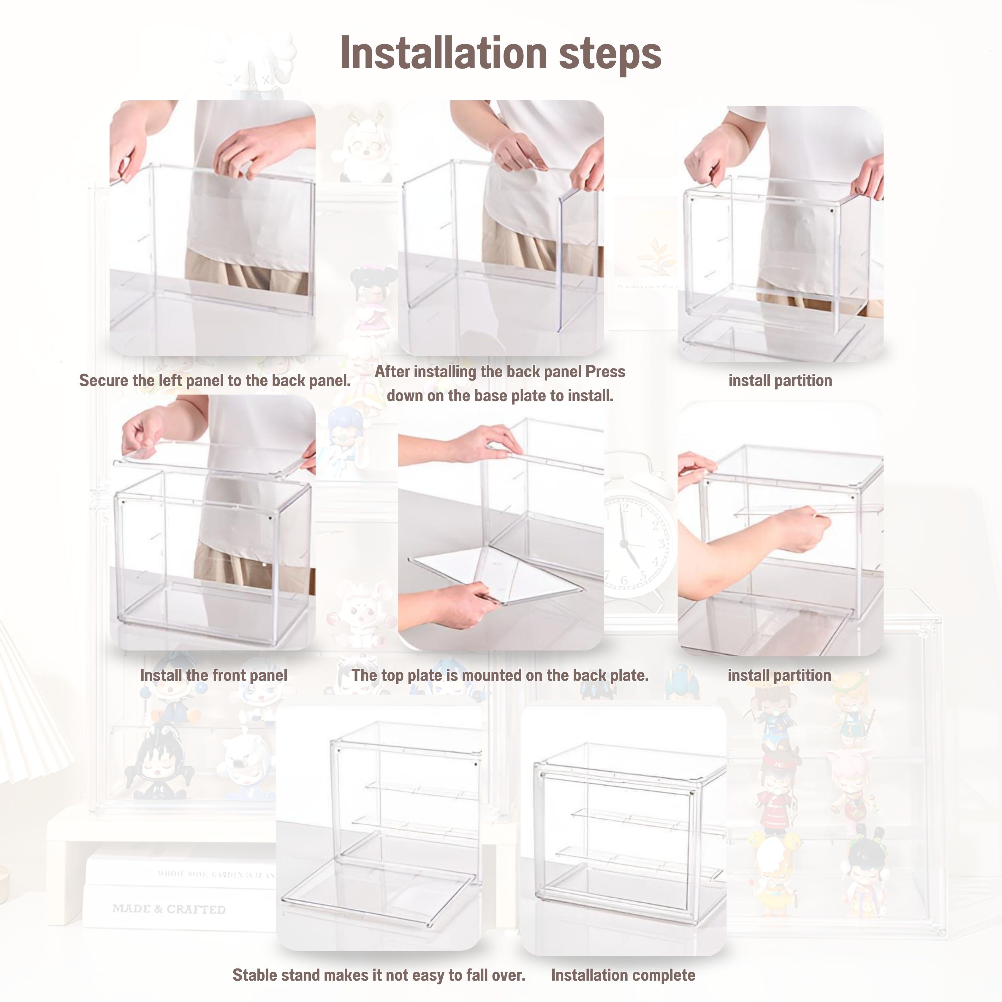 Three Layer Acrylic Transparent Display Rack Model Storage Box Blind ...