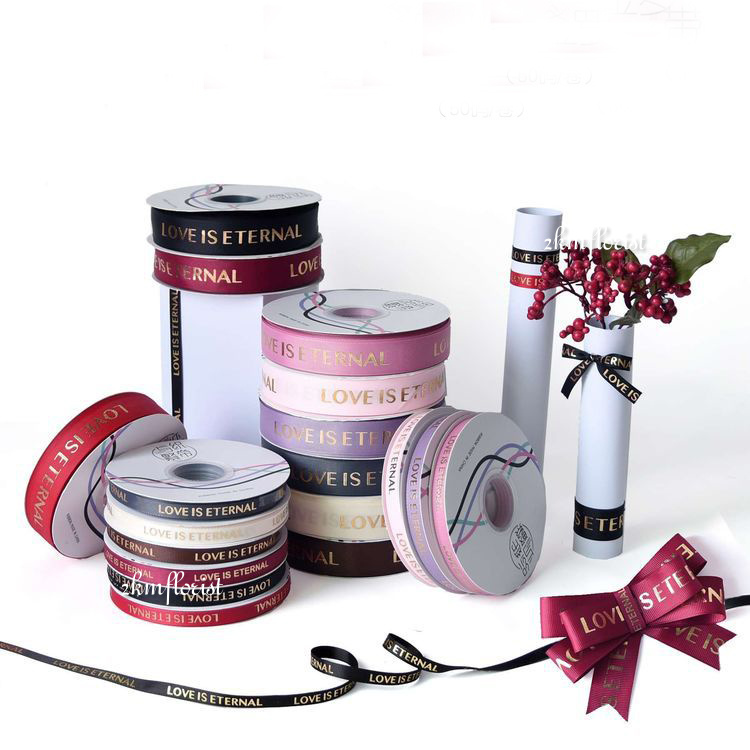 (22M) 2.5CM LOVE IS ETERNAL Ribbon Reben Riben Gift Satin Organza ...