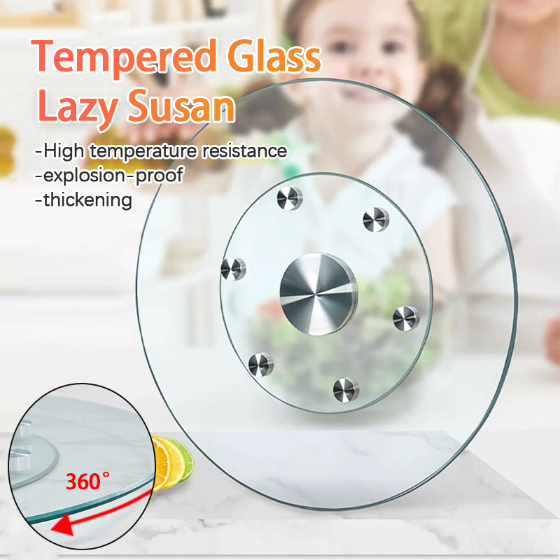 🔥New🔥Tempered Glass Rotating Top Table Turn Top Dining Table Top ...