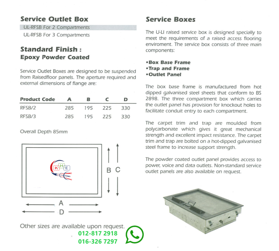 U-Li Raised Floor Service Outlet Box with 3 Compartment | Shopee Malaysia
