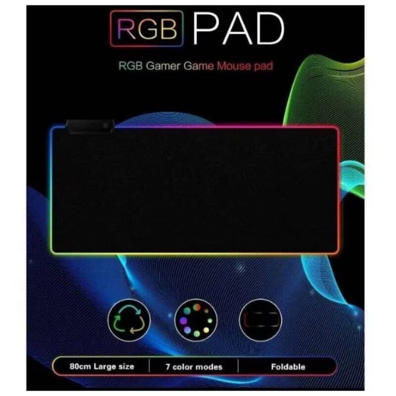 Large Mouse Pad RGB LED Gaming Mause Pad Colour Lighting 80x30CM Non ...
