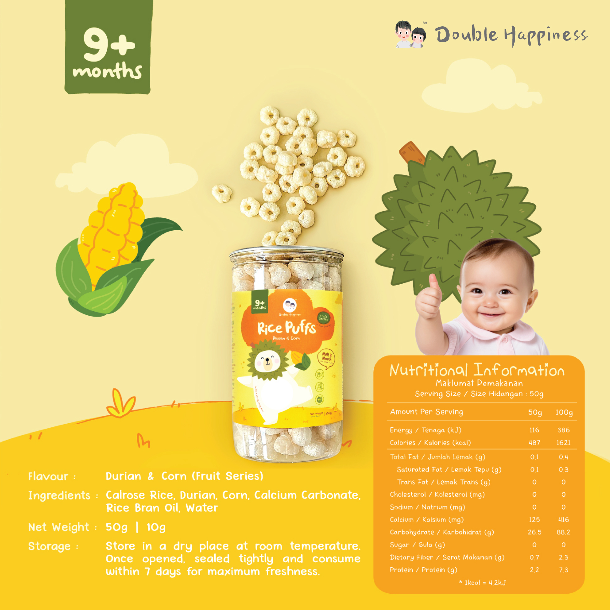 [Exp: Mar - Sept2026] Double happiness rice stick for baby / baby puff ...