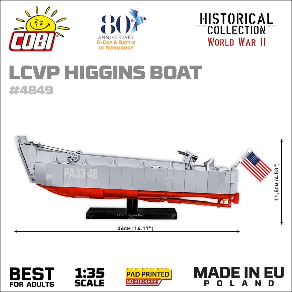 COBI ÉpítőkészletWWII 4849 LCVP Higgins Boat, 715 darabos - eMAG.hu