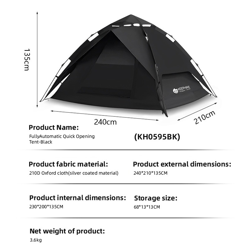 KEEPHIKE Automatic Camping Tent Outdoor Waterproof 2-4 People | Shopee ...