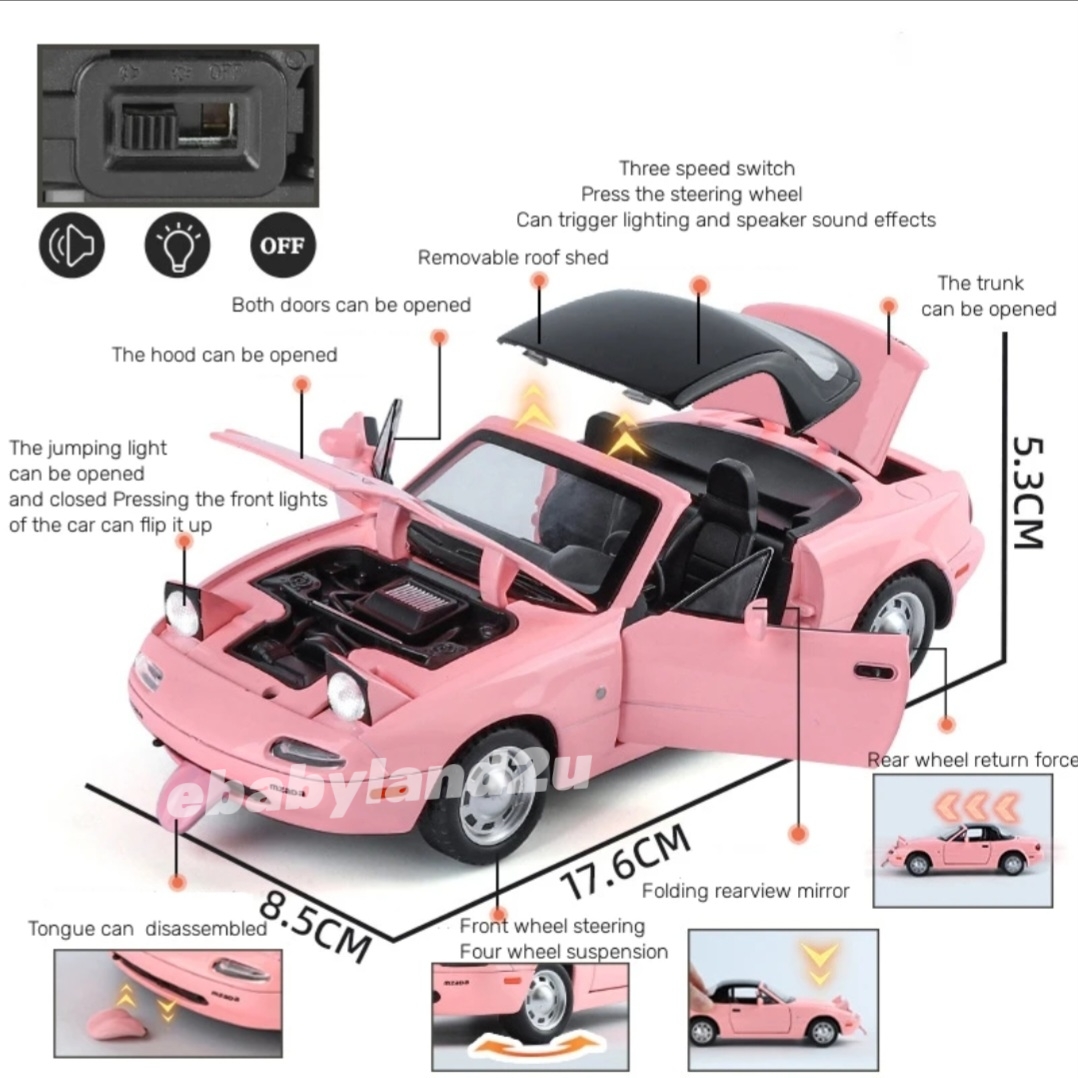 Die Cast 1:24 GTR R35 LBWK GTR R34 Spoon NSX Miata AE86 Vehicle Models ...