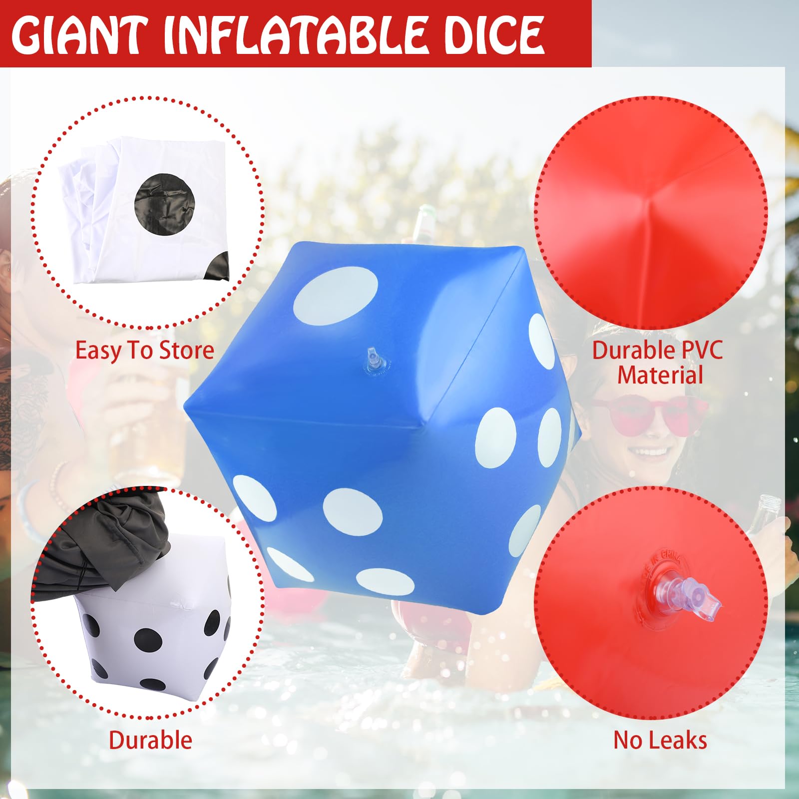 30cm Inflatable Dice Jumbo Giant Inflatable Dice Large Inflatable Dice ...