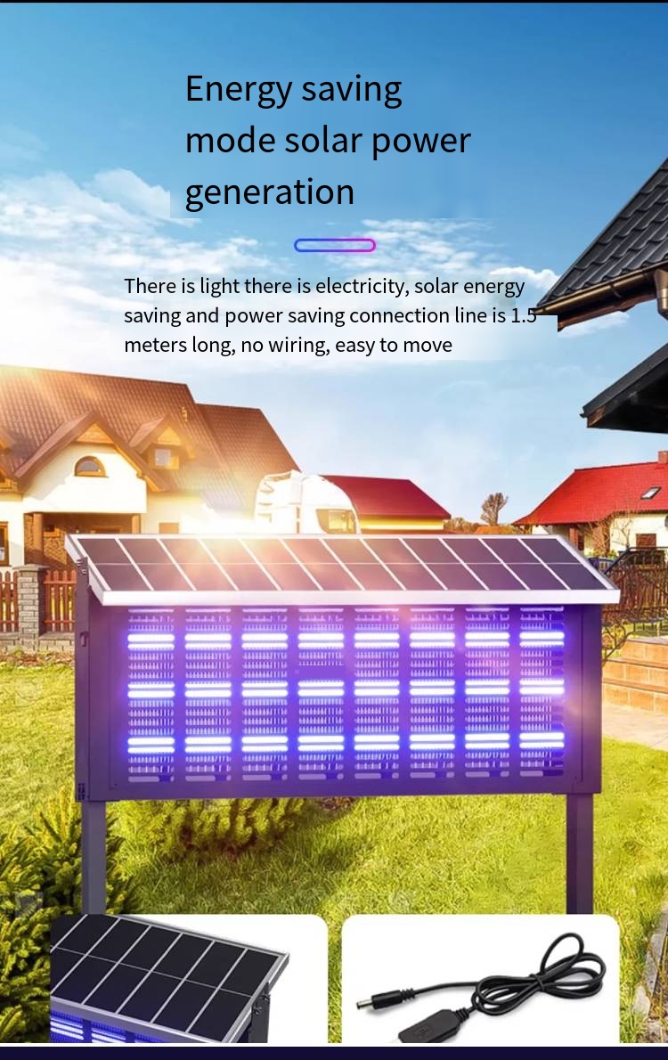 Solar Mosquito Killer Pest Control Electric Zapper LED Ultraviolet Lamp ...