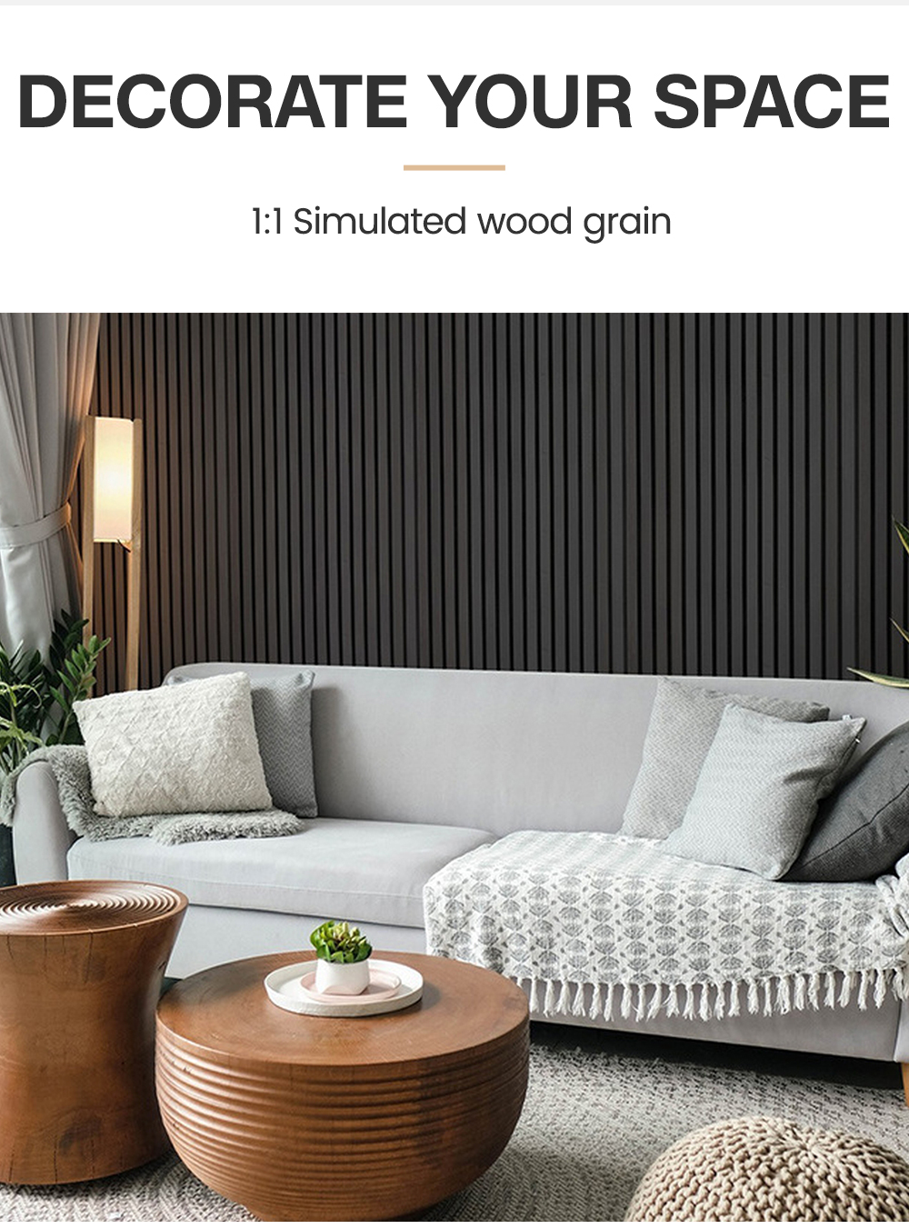 Fluted Wall Panel WPC Wall Panel Wood Strip Slat Wall Decoration ...