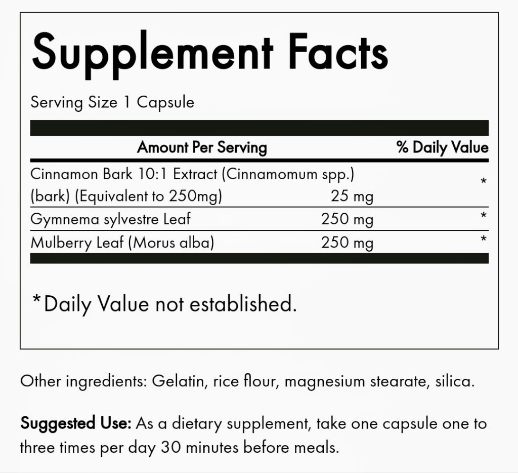 Cinnamon Gymnema Mulberry Complex - 3-in-1 Formula 120Capsules ...